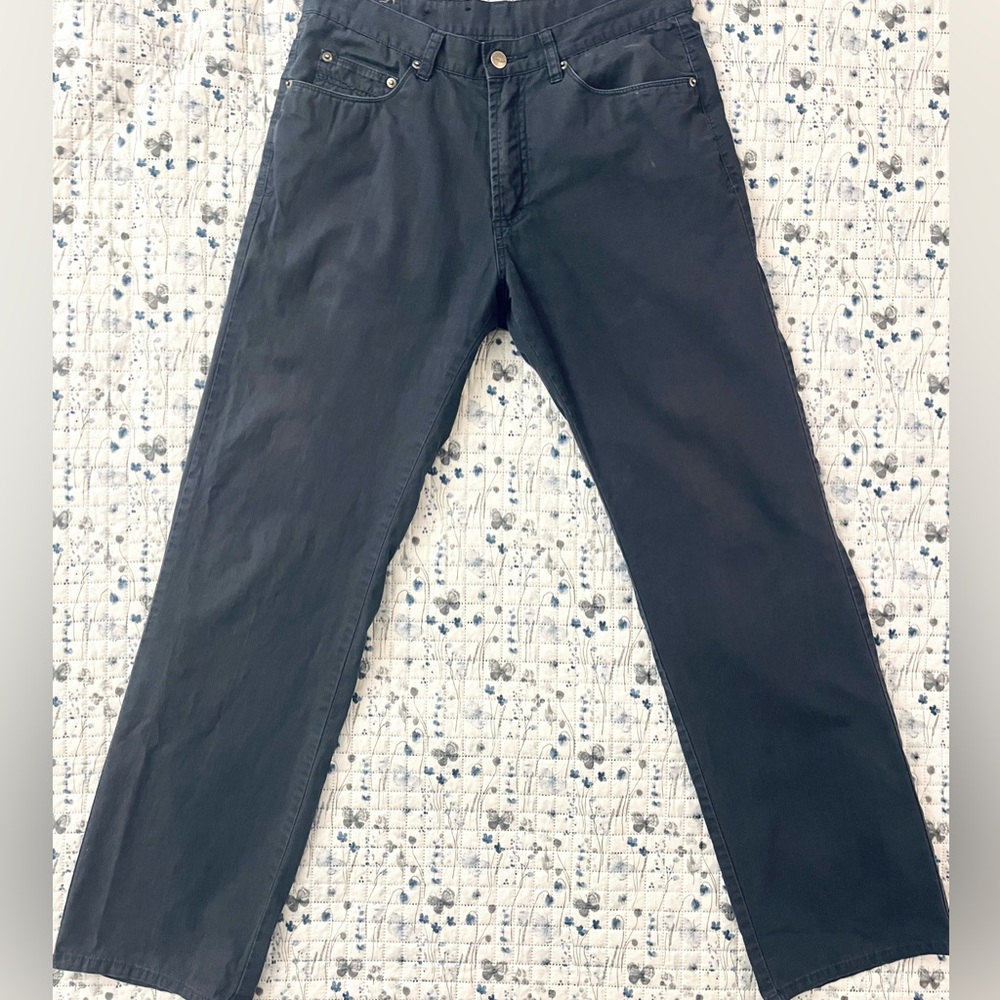 Vintage Oscar de la Renta Dark Gray Straight Leg Cotton Pants - Size 32 (Men’s)